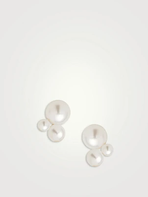 Pearl Cluster Stud Earrings