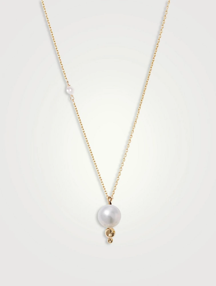 14K Gold Gradual Pearl Dot Necklace