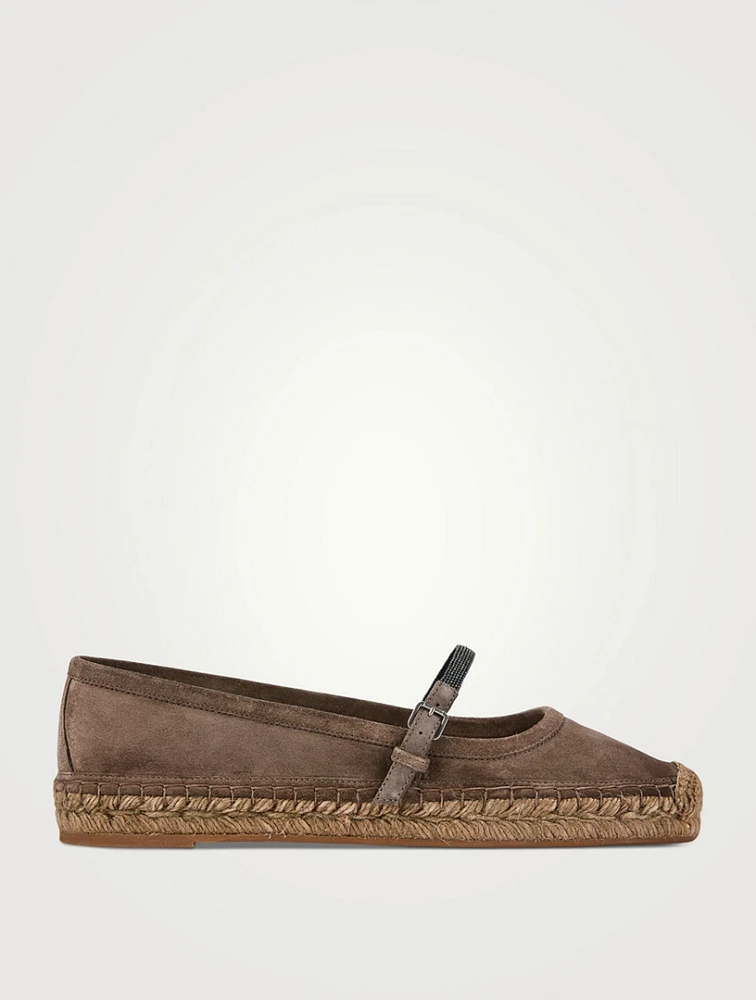 Suede Mary Jane Espadrilles