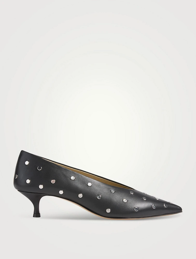 Babouche Embellished Leather Pumps
