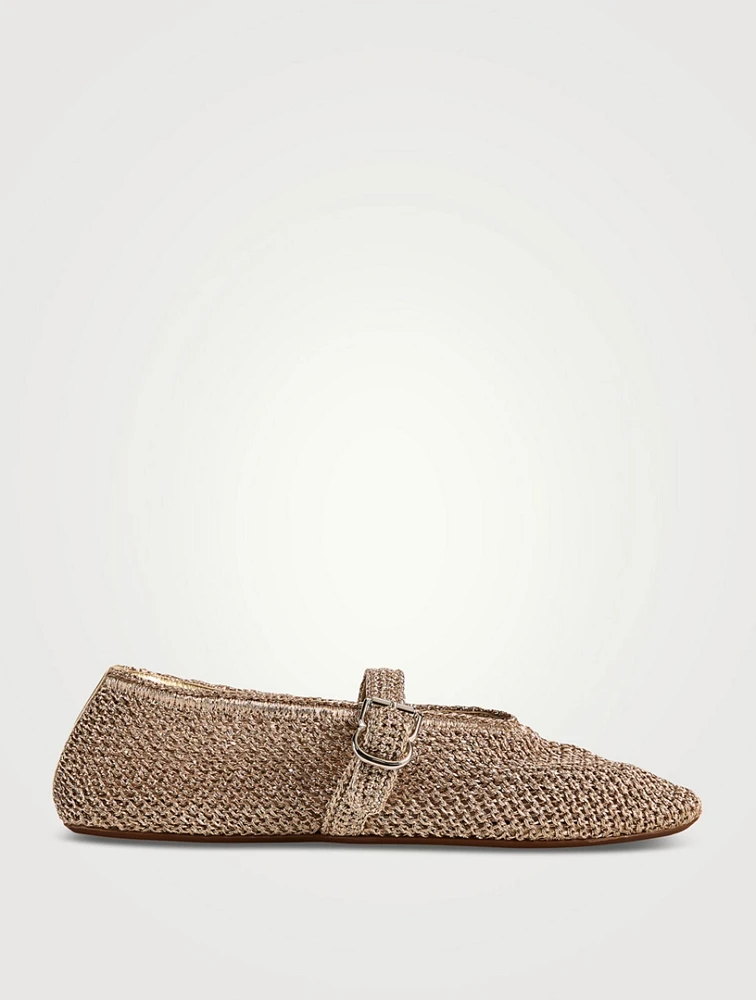 Lurex Knit Ballet Flats