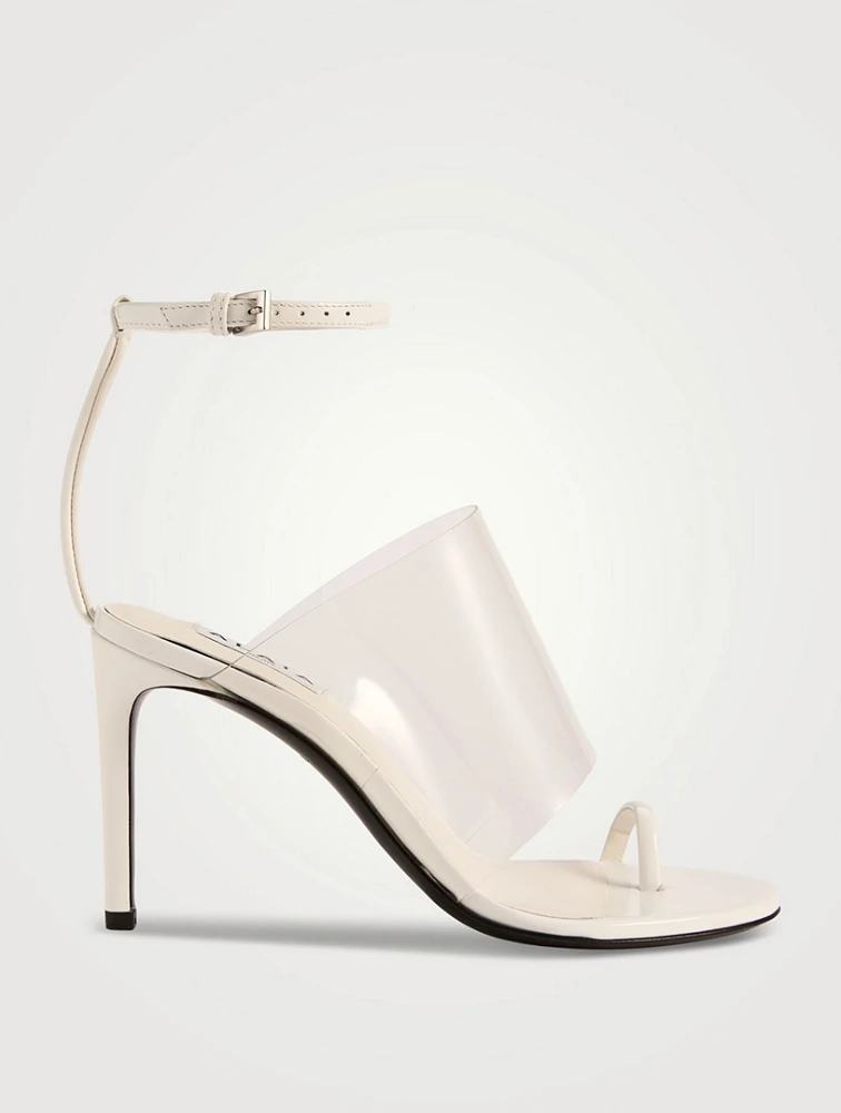 Asymmetric Leather And PVC Sandals