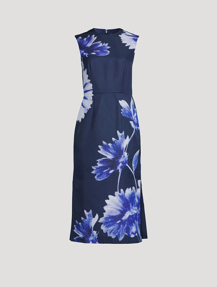 Sleeveless Midi Dress Floral Print