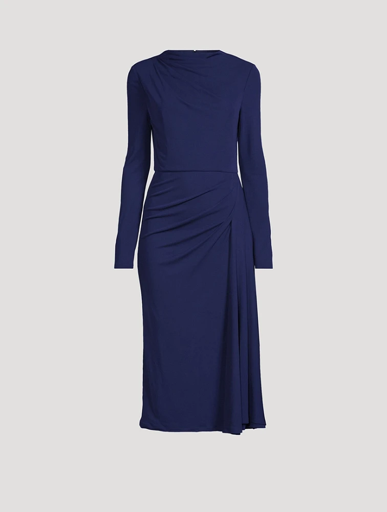 Draped Crêpe Midi Dress