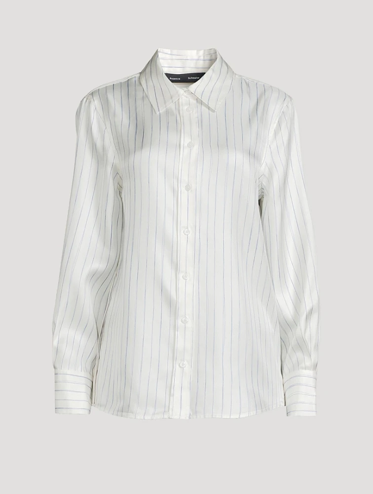 Madison Silk Shirt Stripe Print