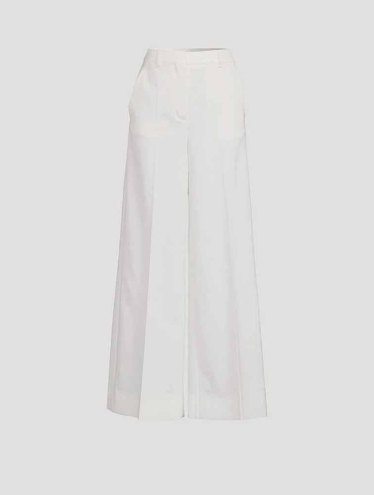 Stretch Wool Flared Trousers