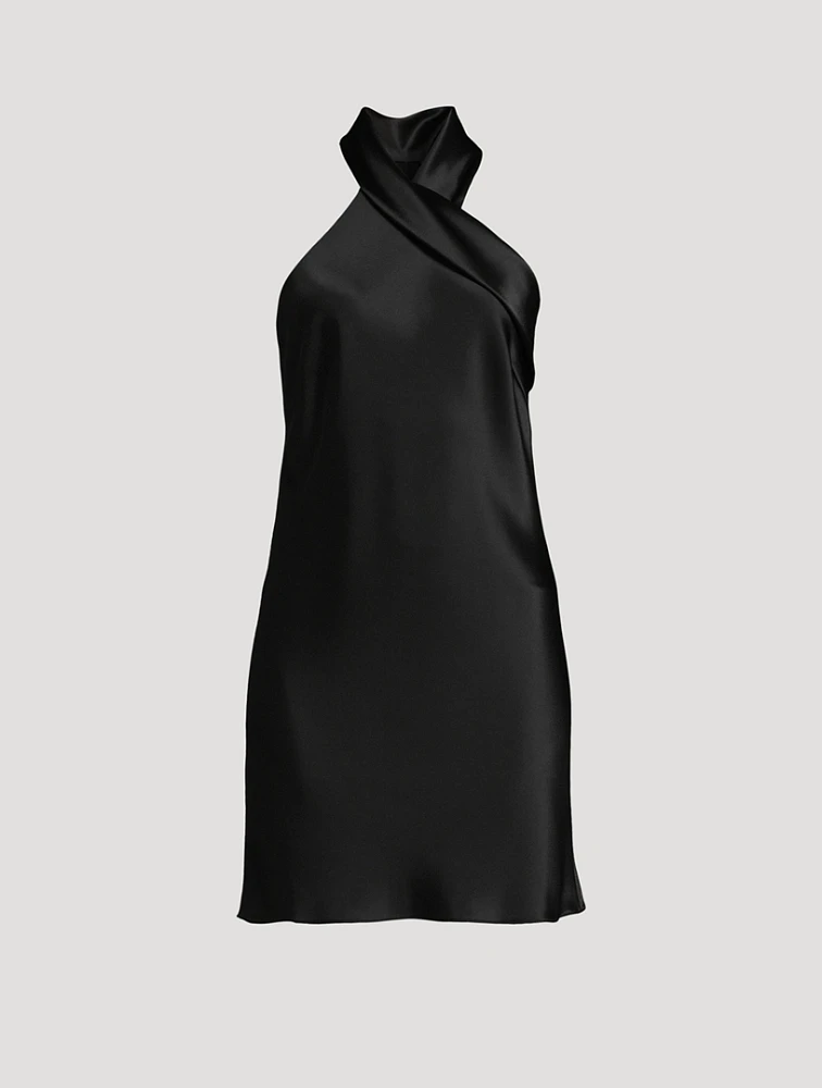Pandora Satin Halter Mini Dress