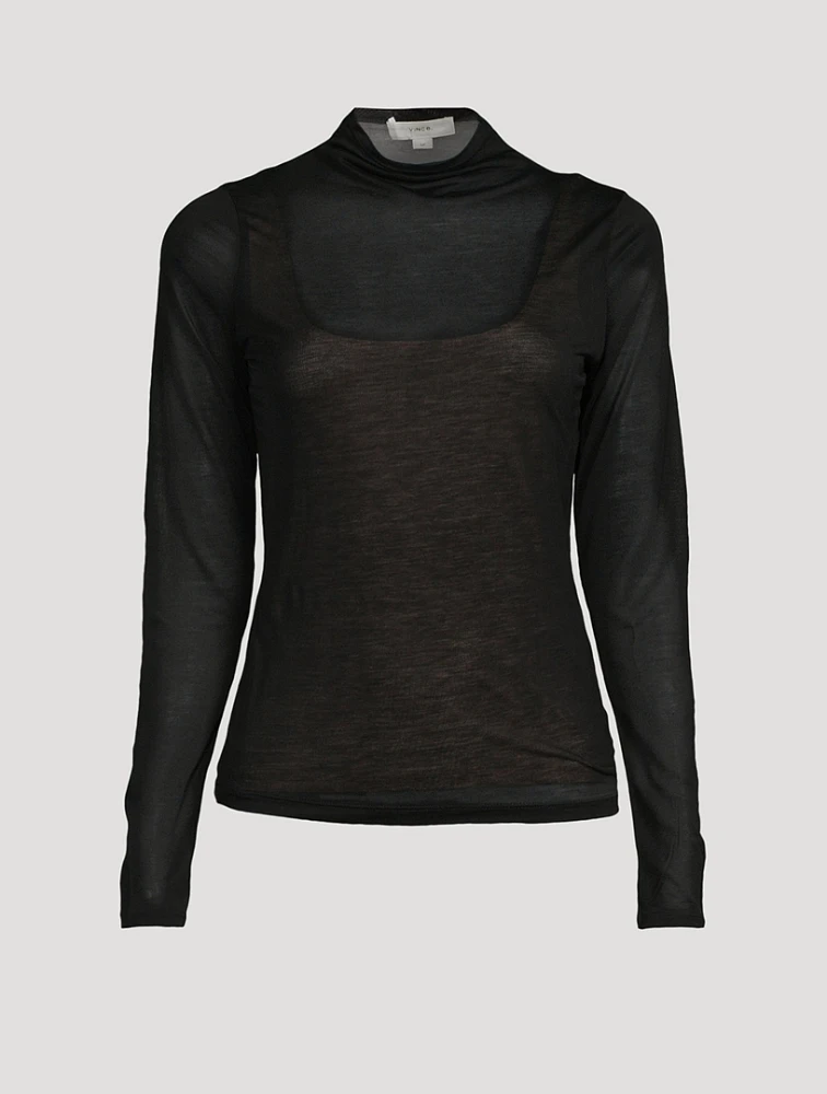 Sheer Mockneck Top