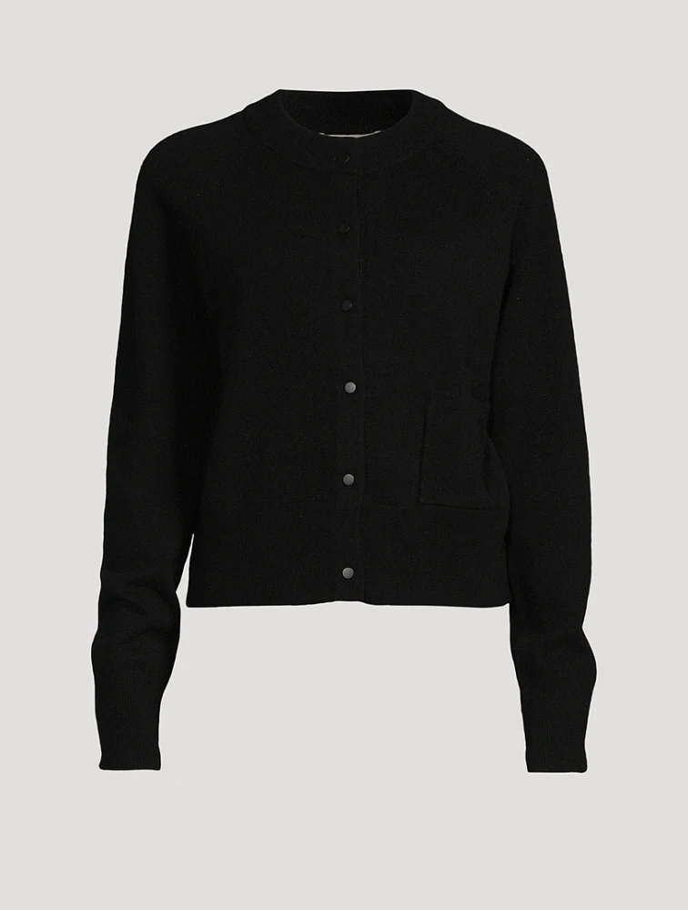 Velvet-Trimmed Cardigan