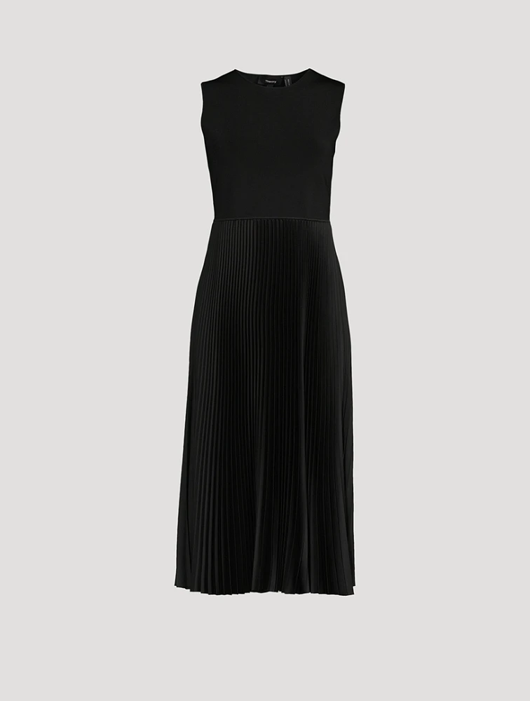 Mixed-Media Midi Dress