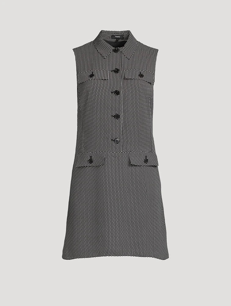 Sleeveless Shift Dress Polka Dot Print