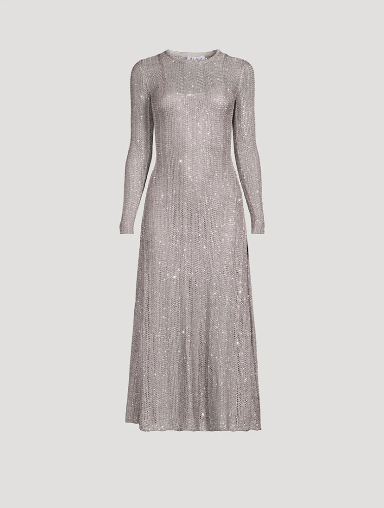 Sequin Knit Midi Dress