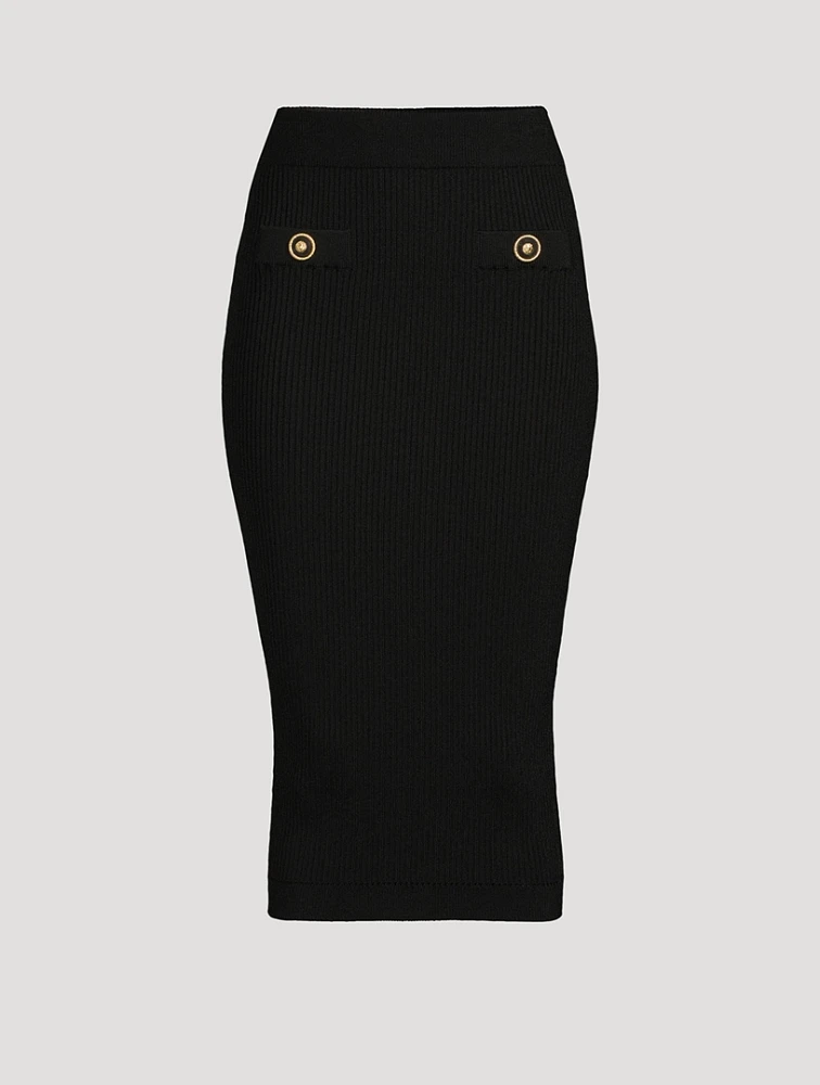 Rib-Knit Pencil Skirt