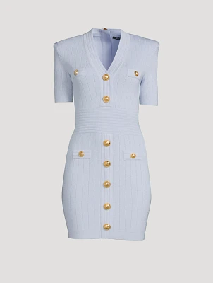 Short-Sleeve Knit Mini Dress