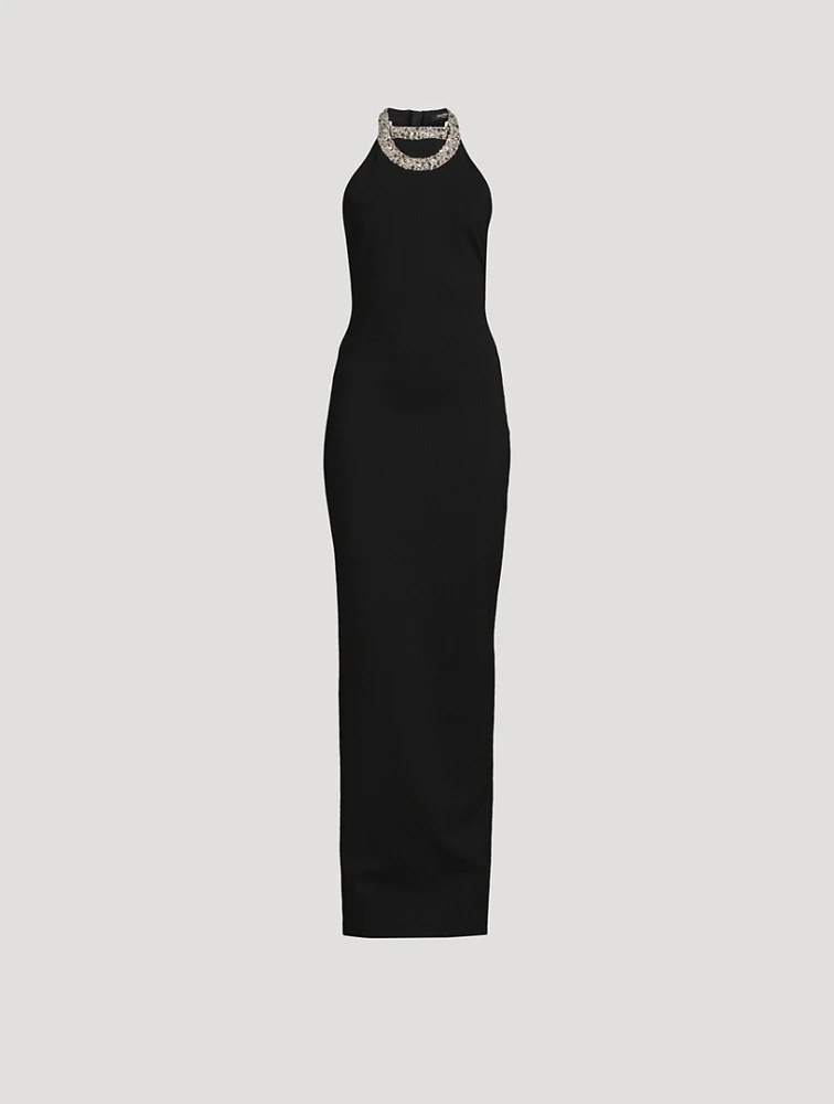 Crystal-Embellished Jersey Gown