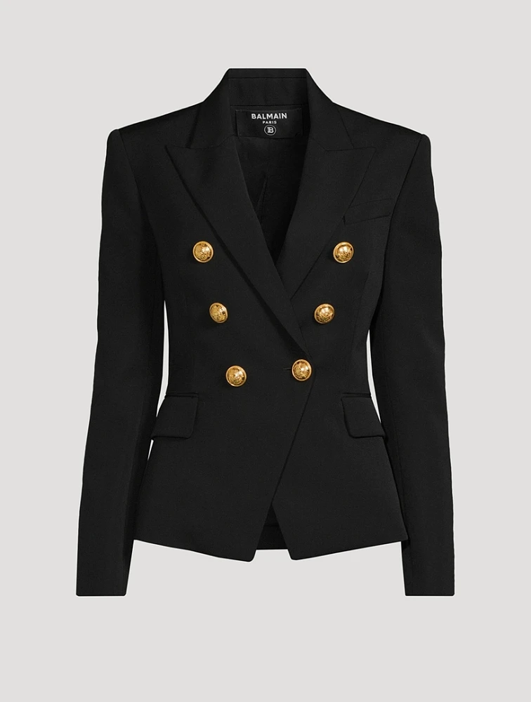 Grain de Poudre Wool Double-Breasted Blazer