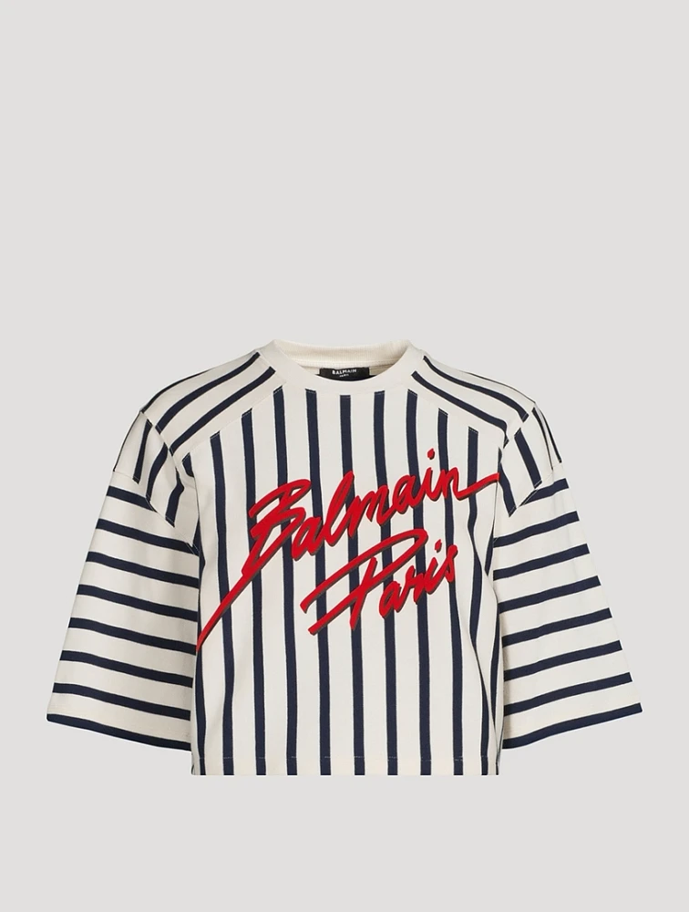 Crop Top Stripe Print