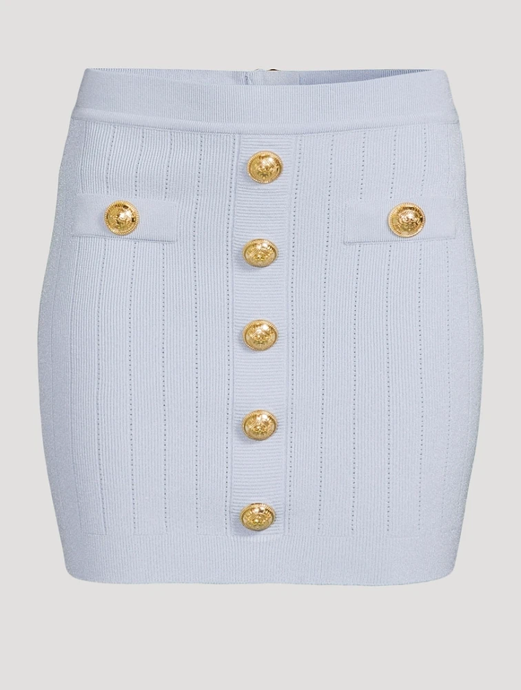 Knit Mini Skirt With Buttons