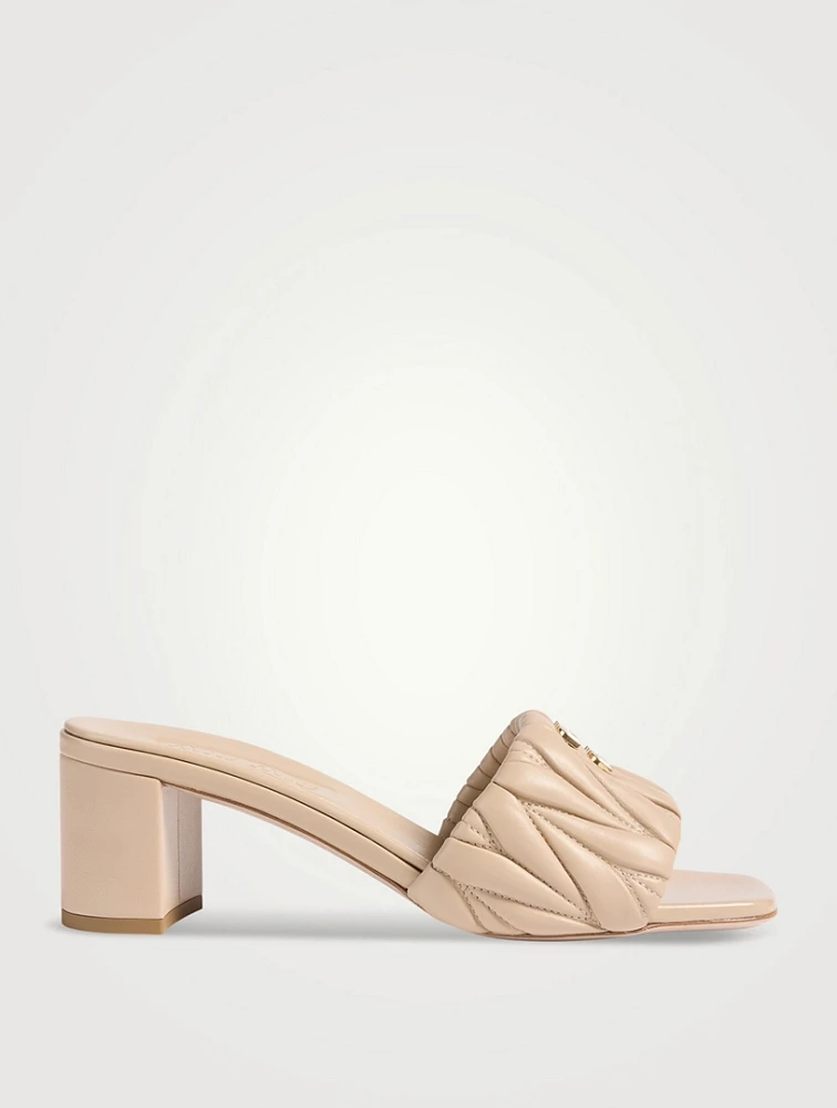 Matelassé Leather Mules