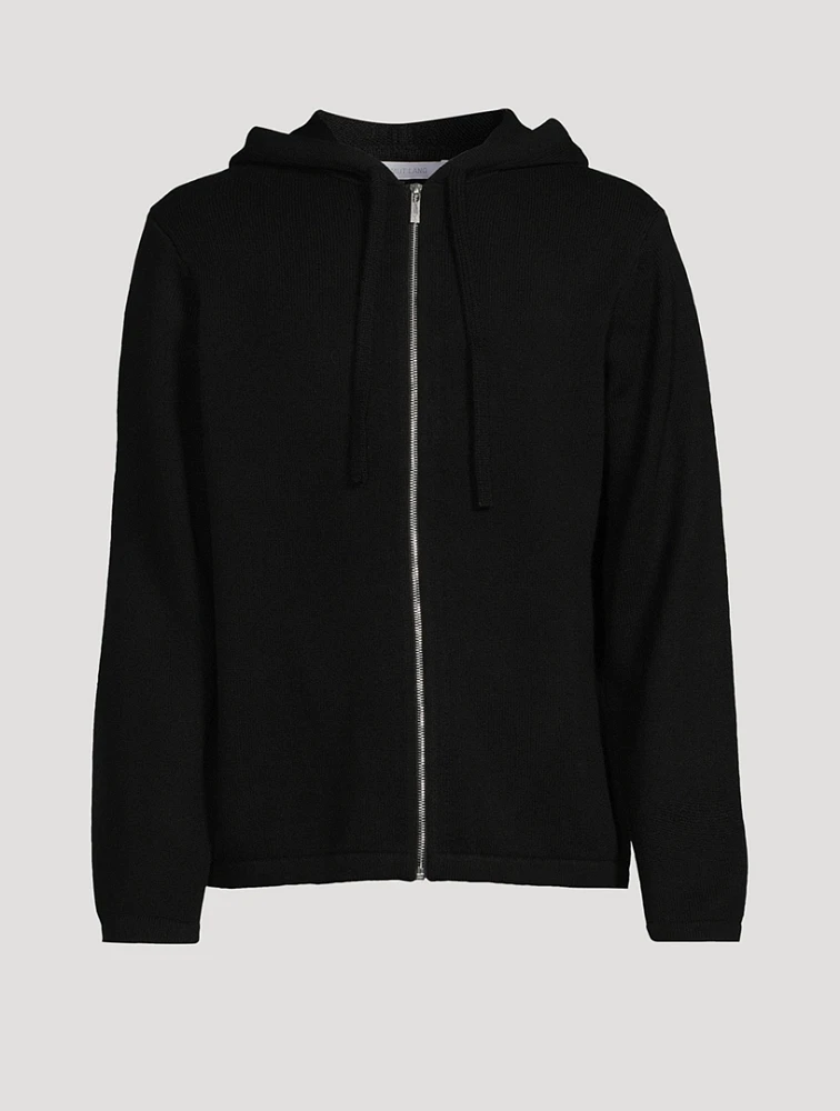 Wool Cashmere Mohawk Hood Zip Sweater