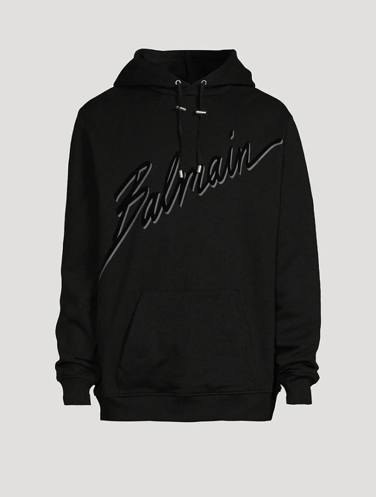 Flocked Logo Hoodie