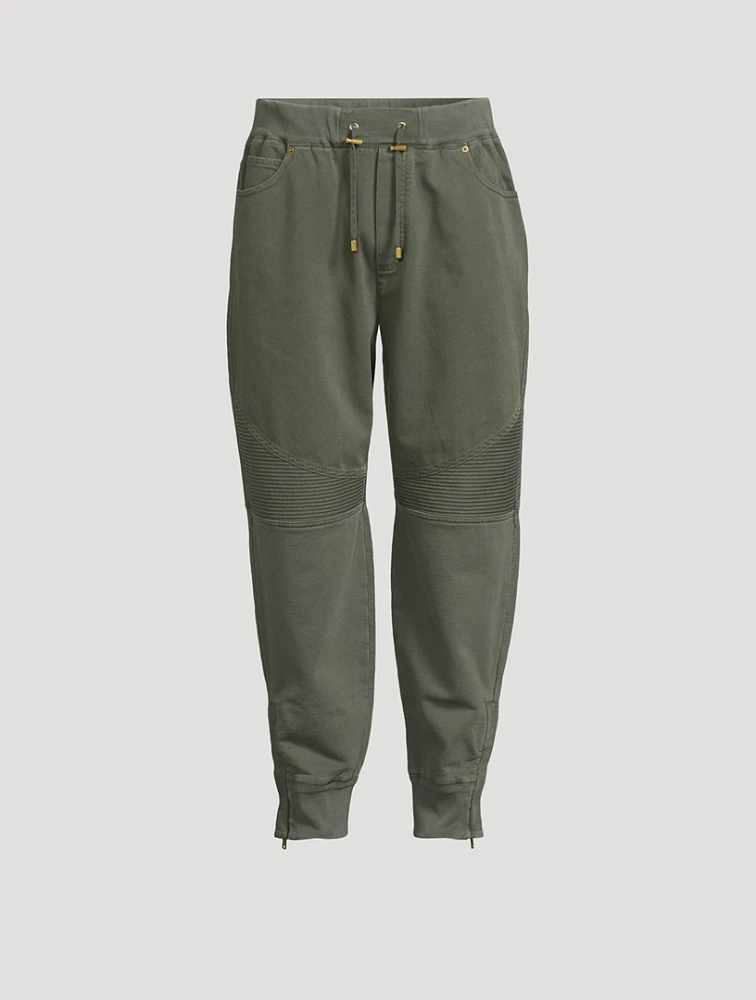 Denim And Jersey Loose-Fit Pants