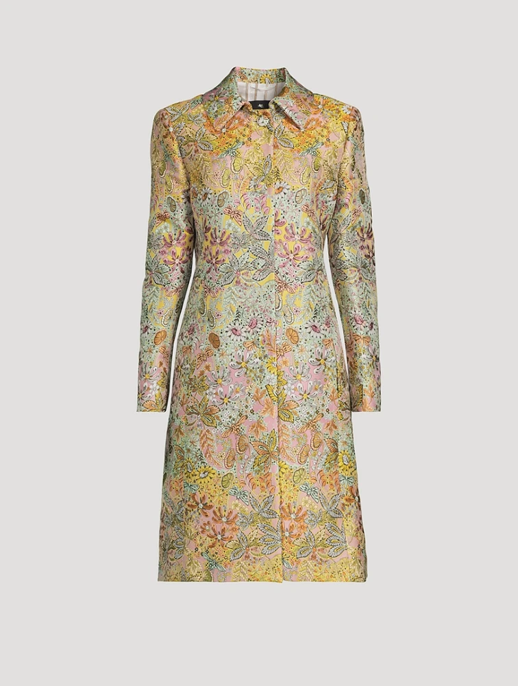 Floral Jacquard Coat
