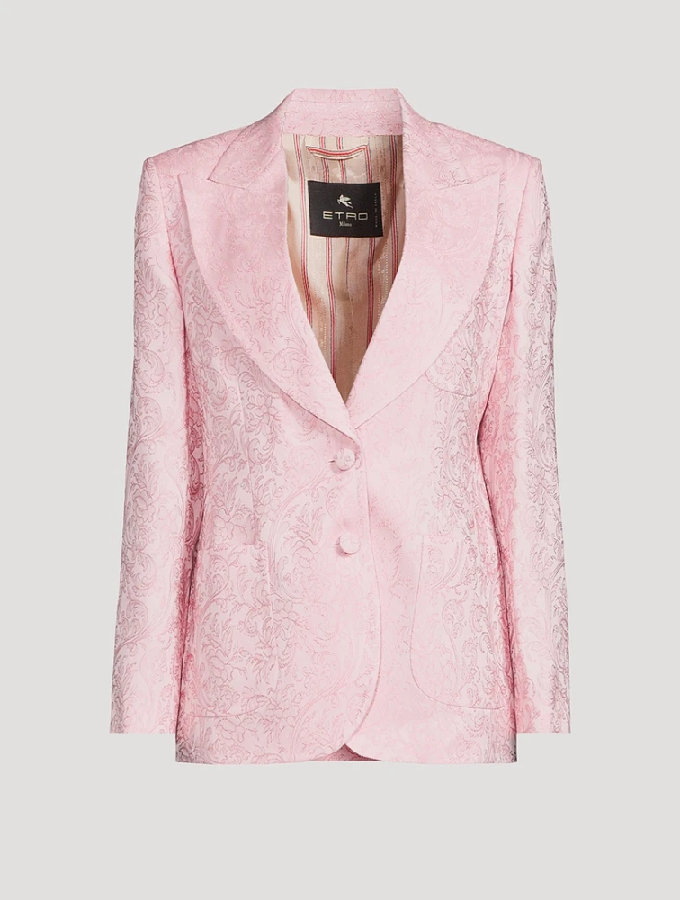 Floral Jacquard Blazer