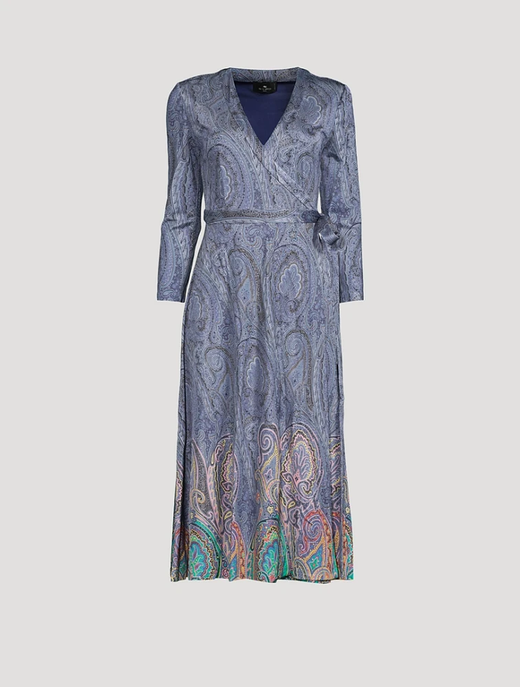 Jersey Wrap Dress Paisley Print