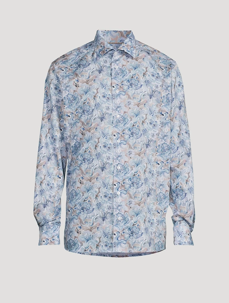 Contemporary-Fit Elevated Shirt Floral Print
