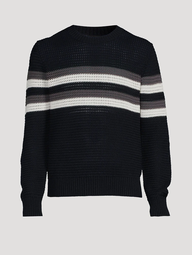 Crafted Crochet Striped Sweater