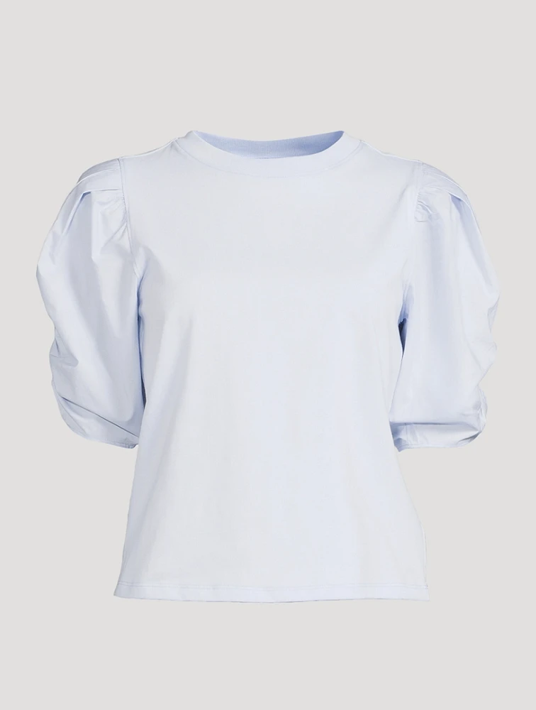 Pleated-Sleeve T-Shirt