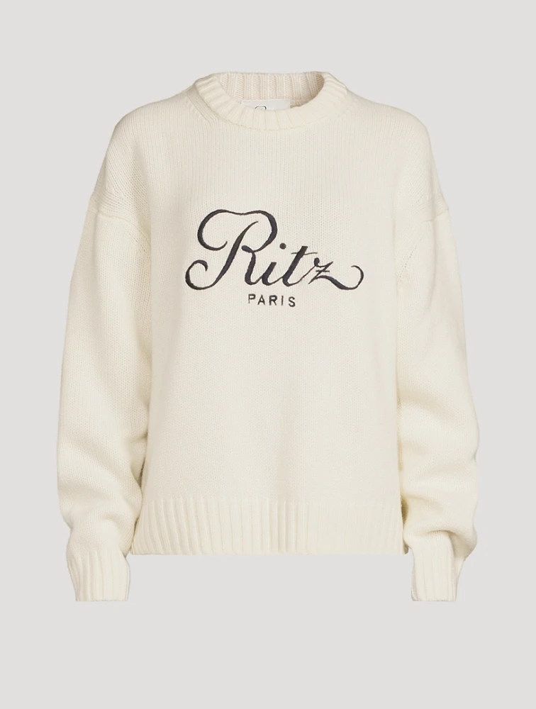 FRAME x Ritz Paris Embroidered Cashmere Sweater