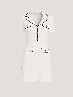 Rib-Knit Short-Sleeve Mini Dress