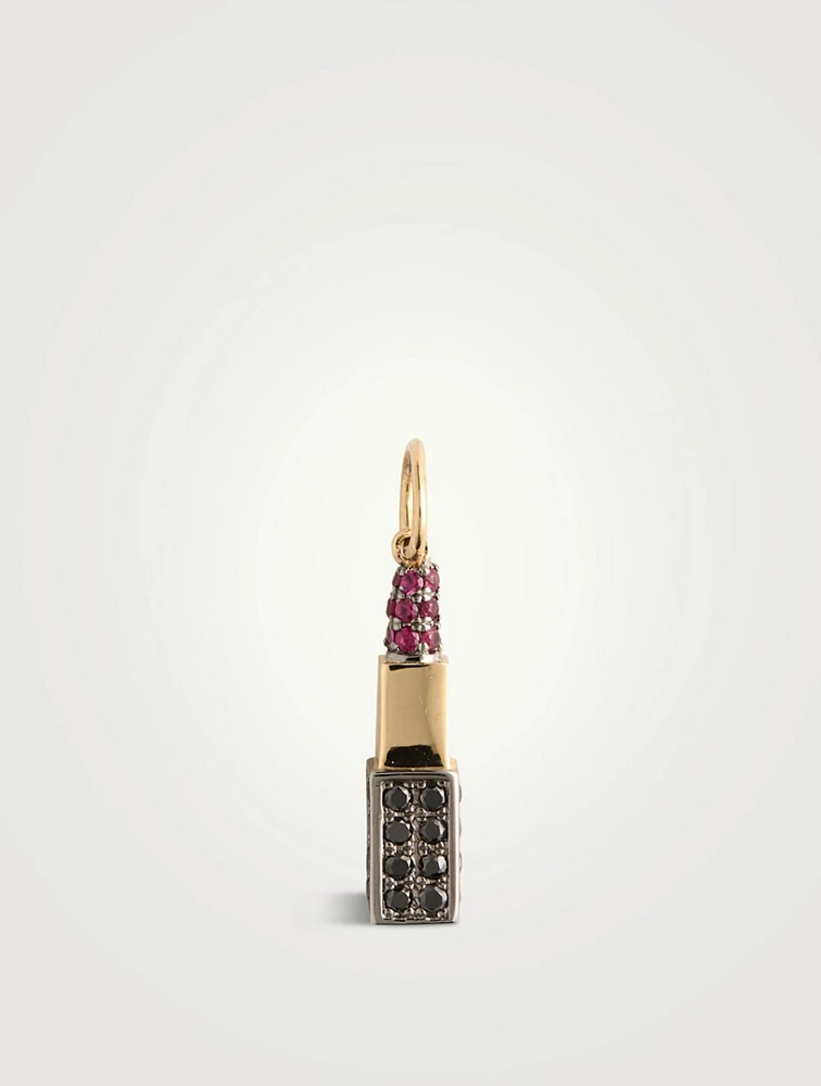 Small Gold Lipstick Charm