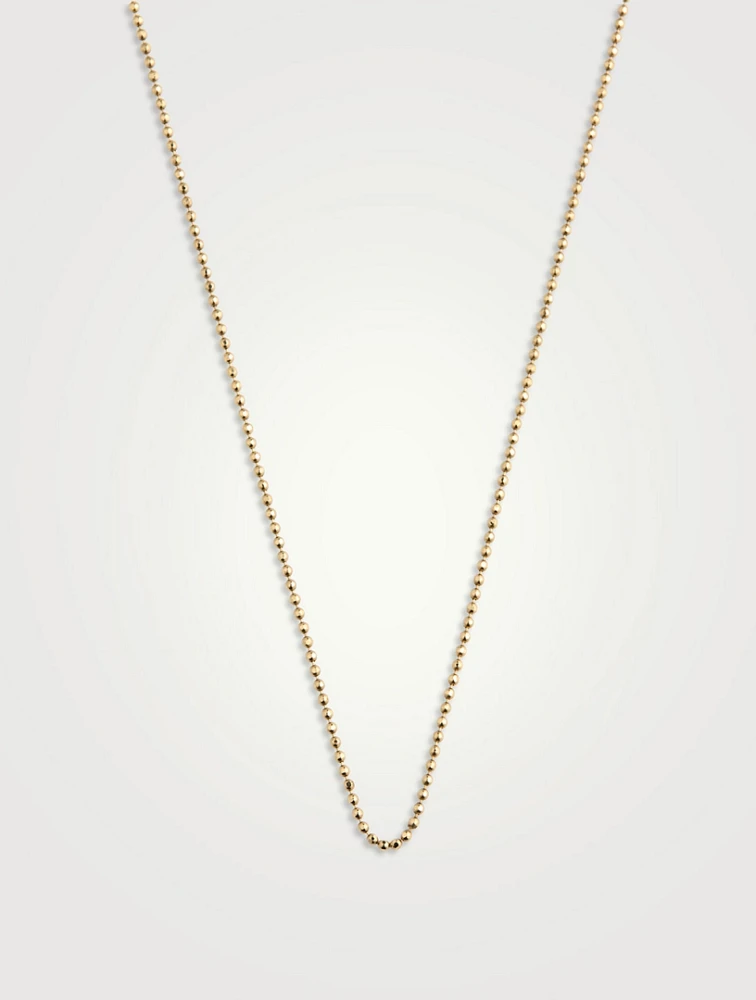 14K Gold Heavy Bolita Chain Necklace - 24-Inch