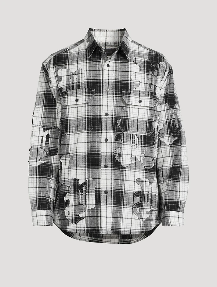 Plaid Flannel Long-Sleeve Shirt