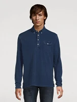 Mesh Long-Sleeve Polo Shirt