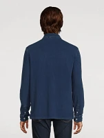 Mesh Long-Sleeve Polo Shirt