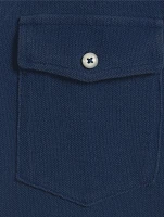 Mesh Long-Sleeve Polo Shirt