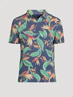 Slim-Fit Polo Shirt Tropical Print