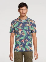 Slim-Fit Polo Shirt Tropical Print
