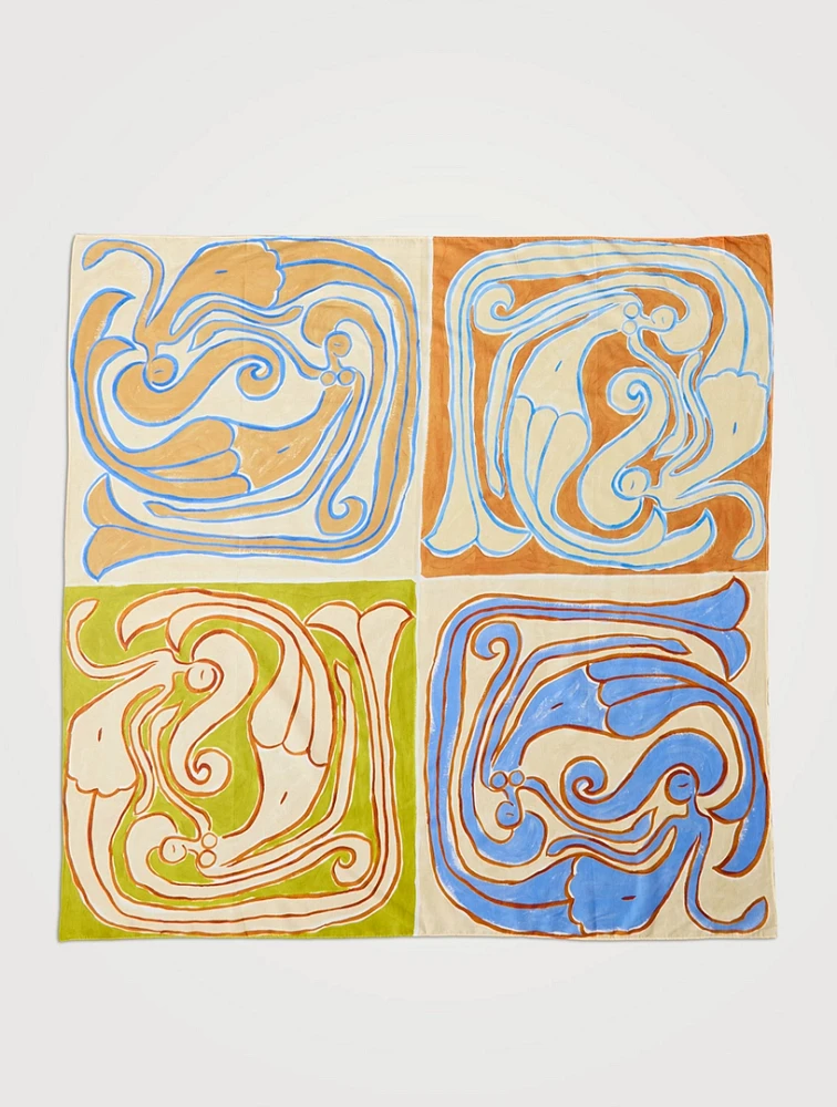 Square Sarong In Siren Tile Print