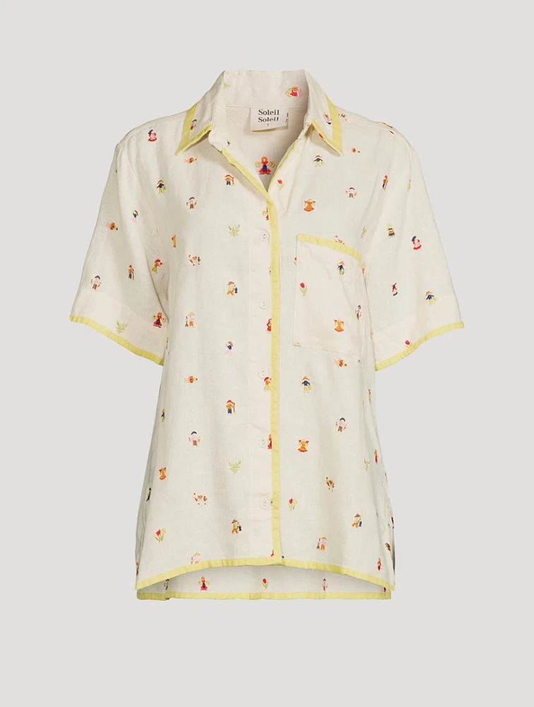 Darcy Embroidered Linen Shirt