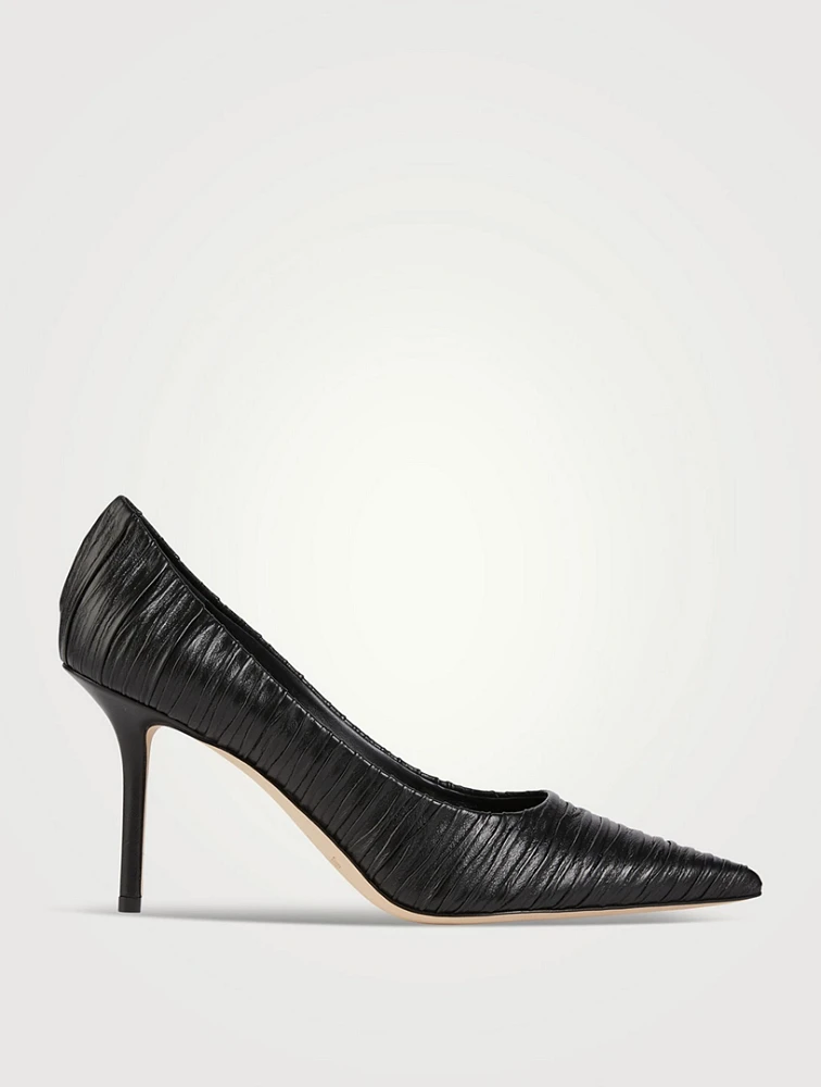 Love Ruched Leather Pumps