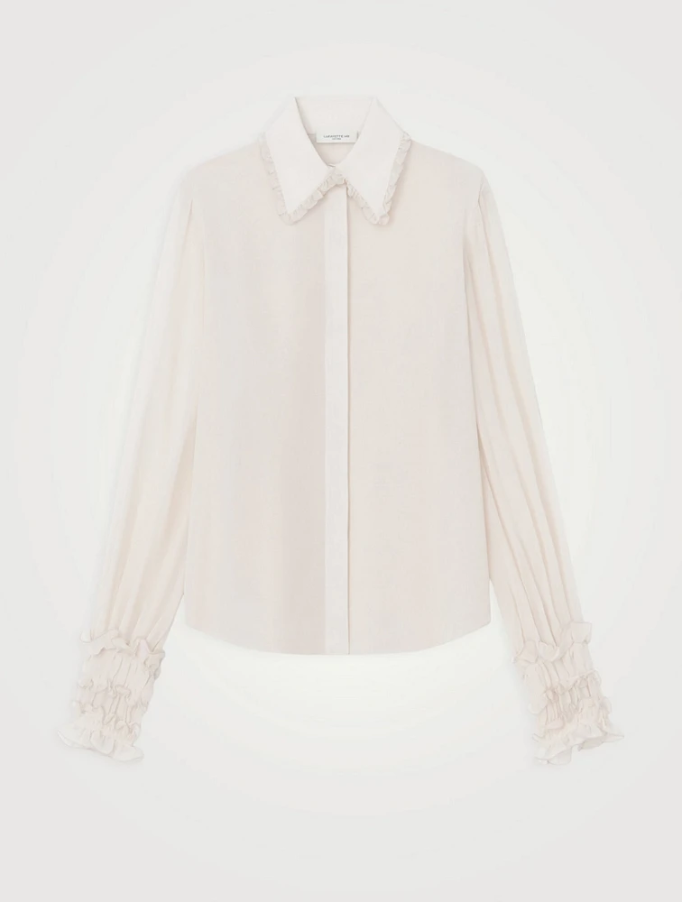 Ruffled Silk Georgette Shirt