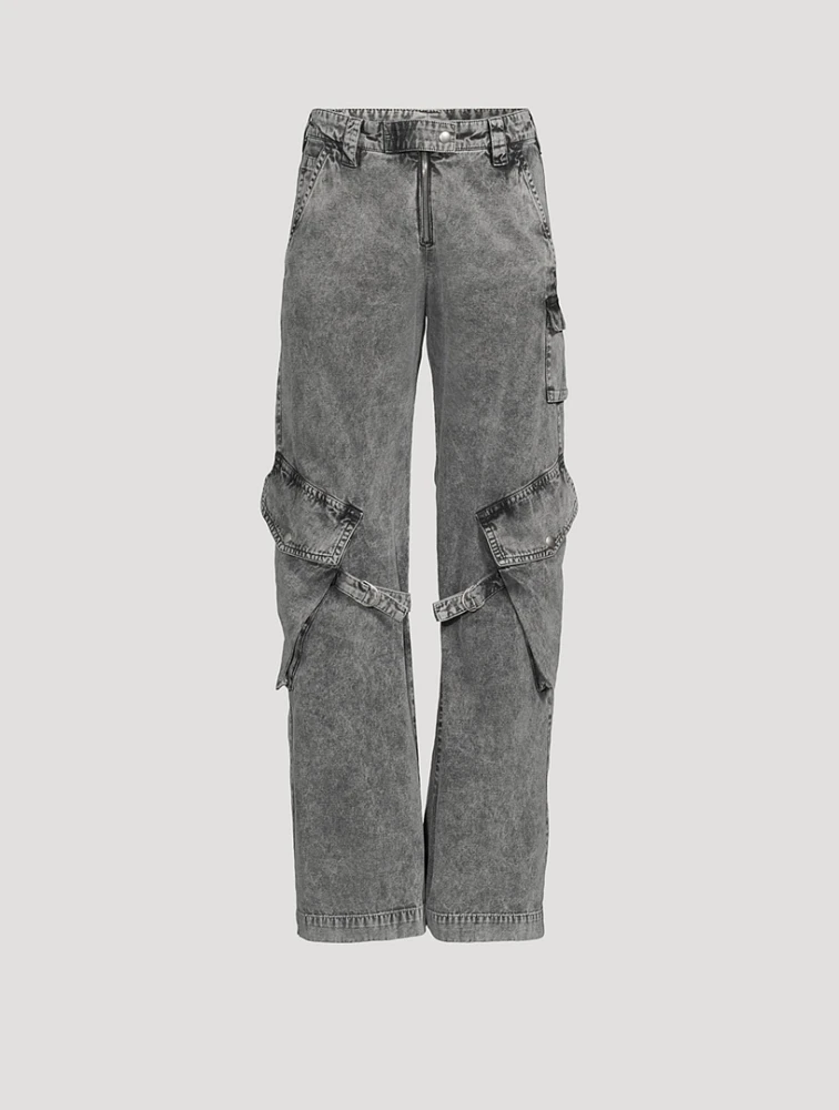 Wide-Leg Cargo Jeans