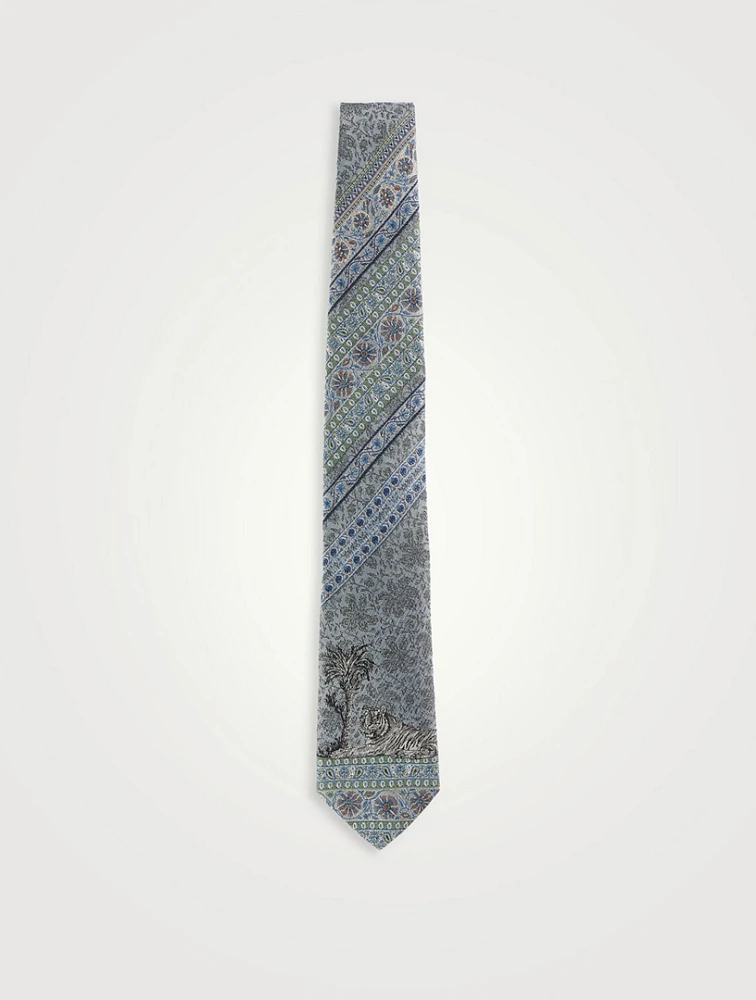 Geometric Patterned Silk Tie