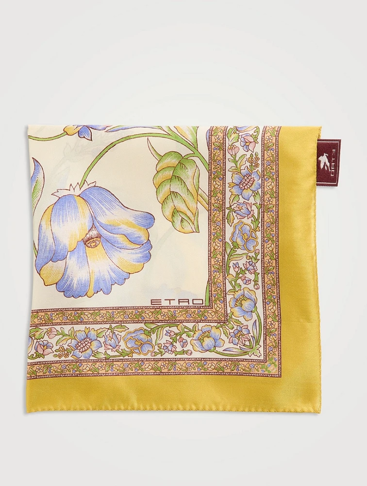 Silk Pocket Square In Floral Print