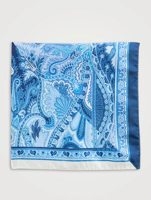 Silk Pocket Square In Geometric Print
